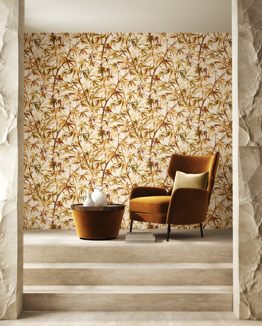 Shadow Bamboo Wallpaper - Goldenrod
