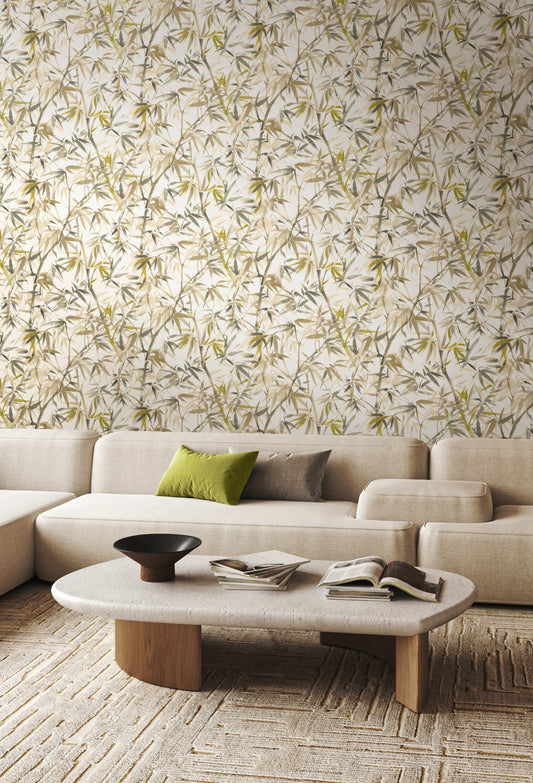 Shadow Bamboo Wallpaper - Oyster Mix