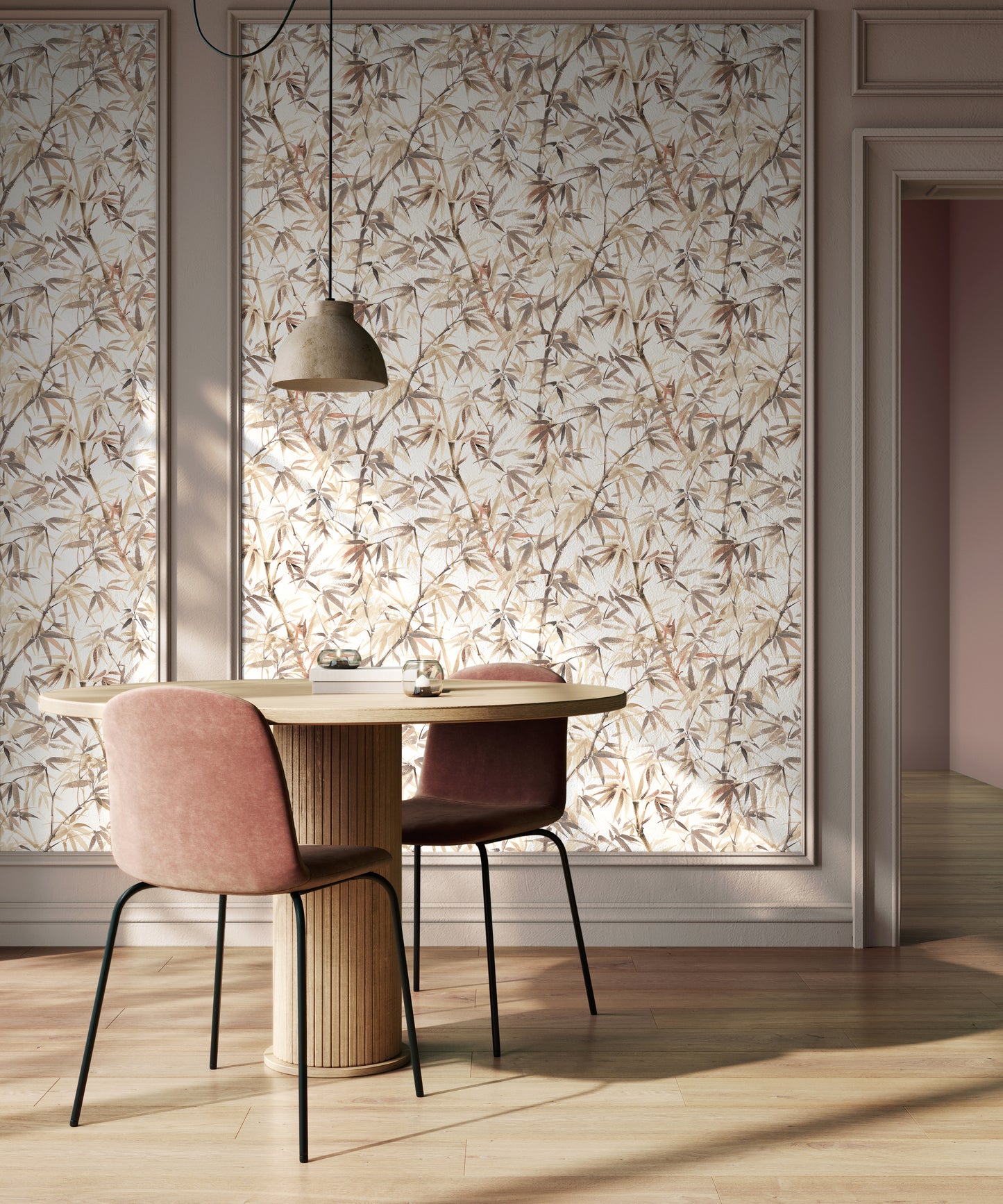 Shadow Bamboo Wallpaper - Latte