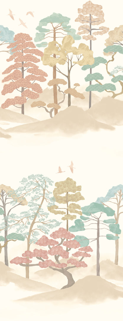 Kigi Wallpaper - Ohpopsi - Blush & Seafoam