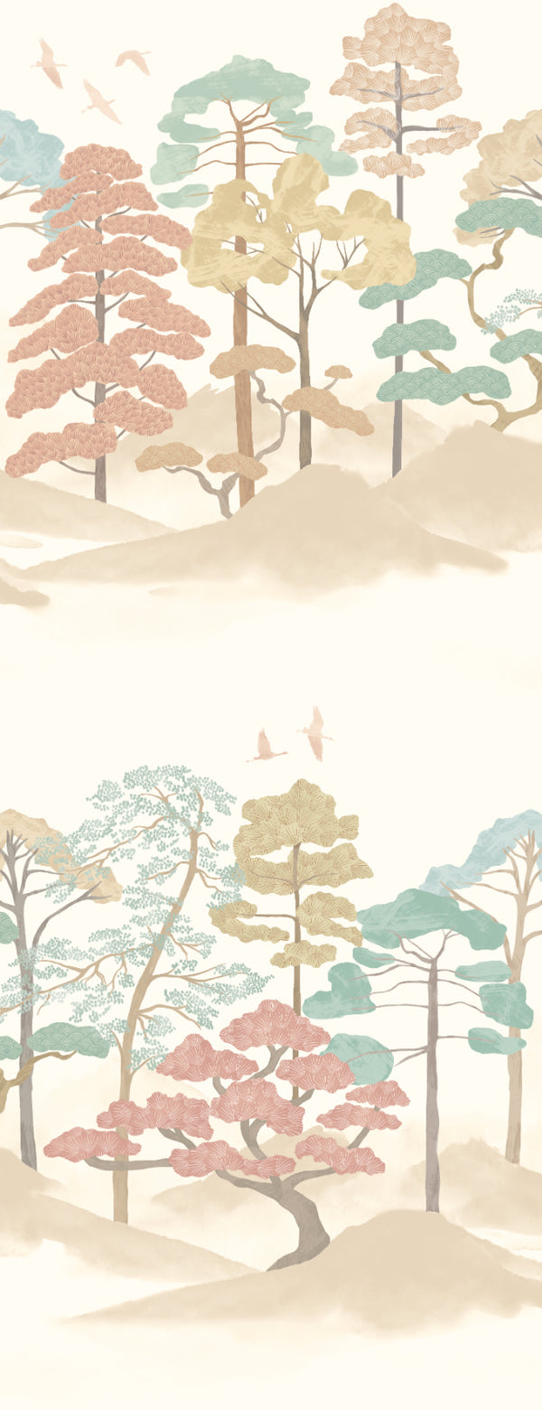 Sample - Kigi Wallpaper - Ohpopsi - Blush & Seafoam