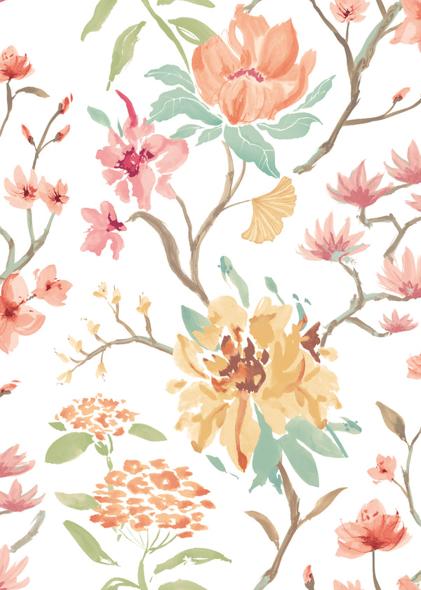 Sample - Saku Wallpaper - Linen & Apricot