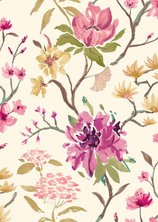 Saku Wallpaper - Ohpopsi - Vintage Plum