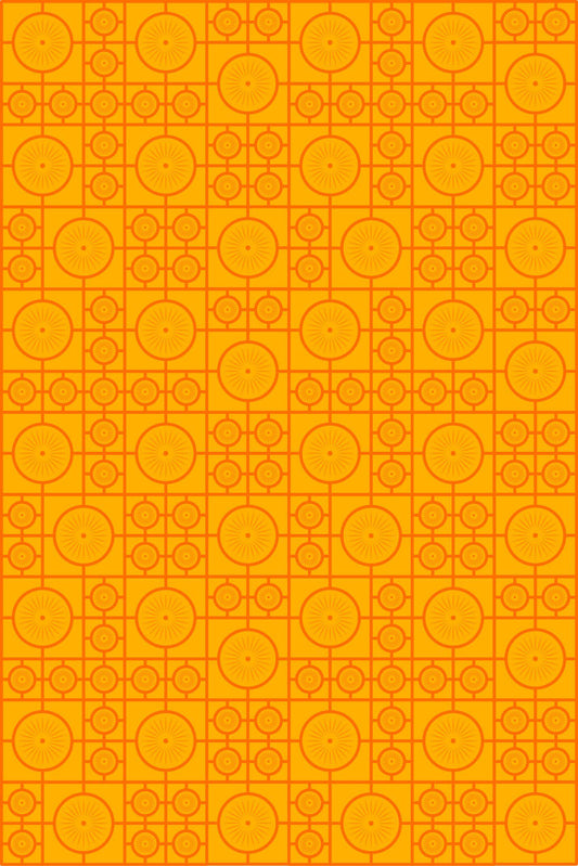 Retro Lino Wallpaper - Mandarin Orange