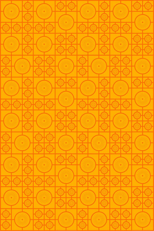Retro Lino Wallpaper - Mandarin Orange