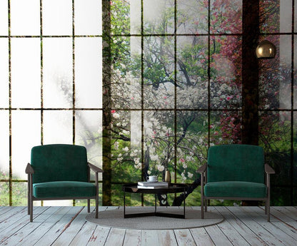 Orchard Window - Custom Sized Wallpaper Mural (per m2) - Orchard 2