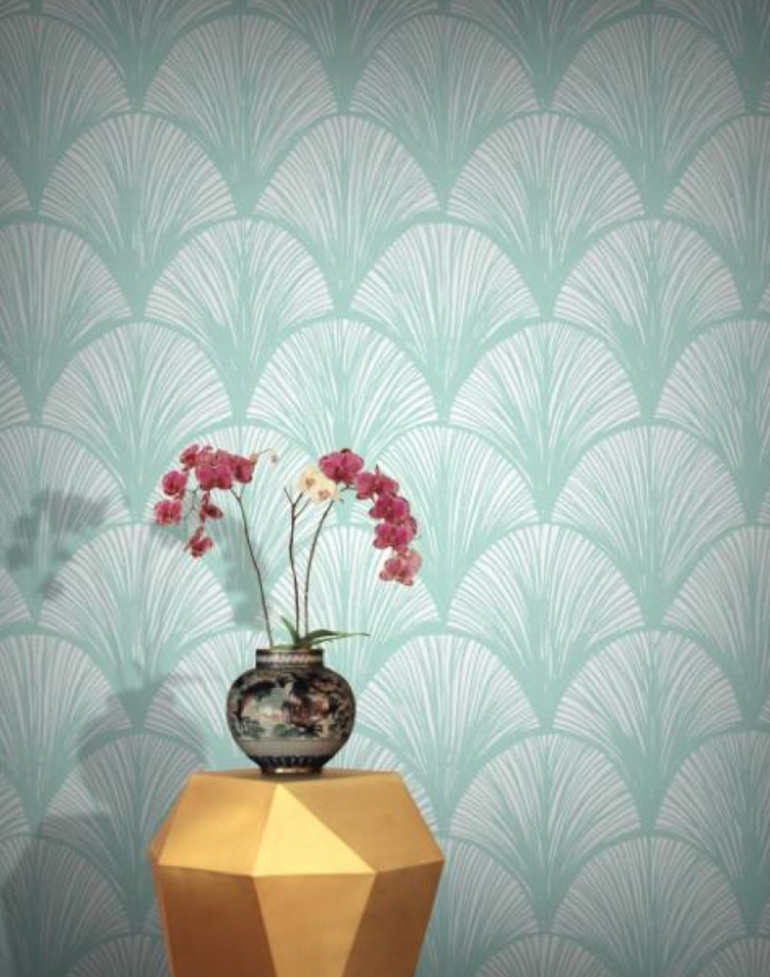 Orchid Scales Wallpaper - Mint