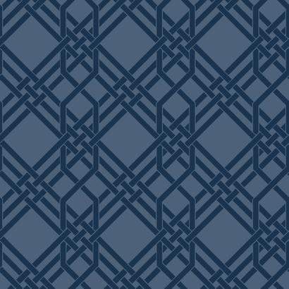 Sample – Pagoda Florence Broadhurst Wallpaper - Blue/Gray
