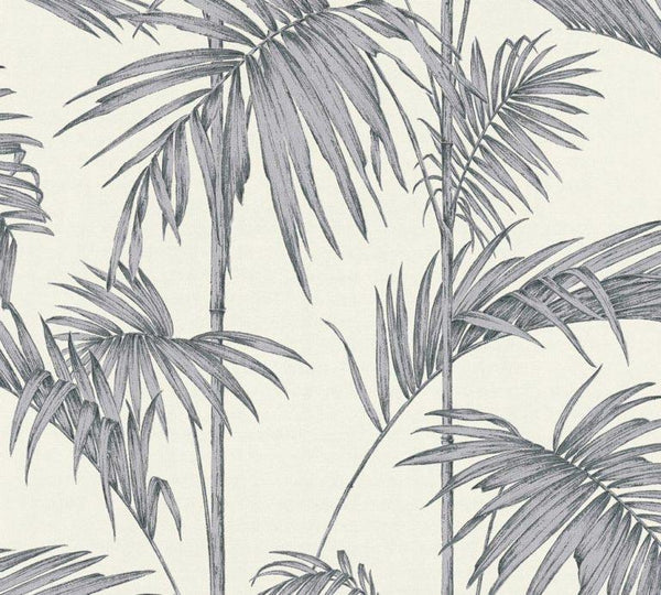 Sample - Lola Palm Wallpaper - Grey