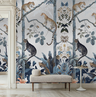 Panthera The Mural Hybrid Wallpaper - Metallic Silver
