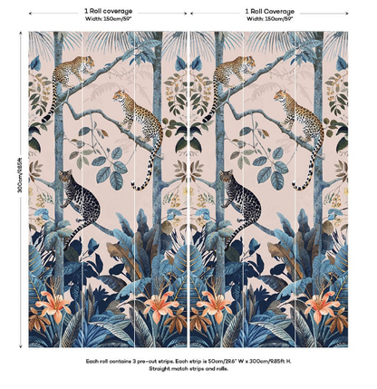Panthera Mural Hybrid Wallpaper - Pink