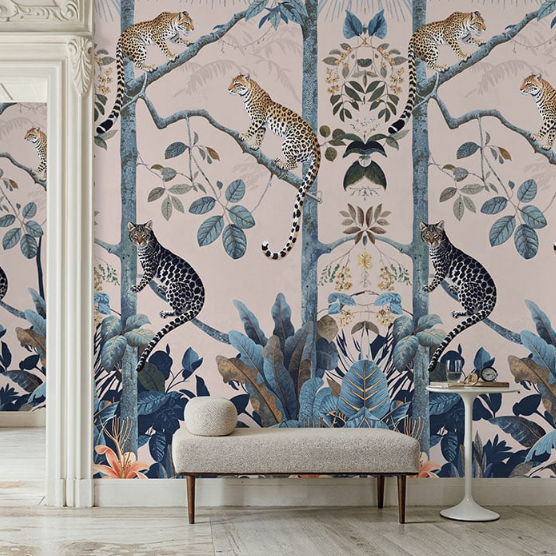 Sample - Panthera Mural Hybrid Wallpaper - Pink