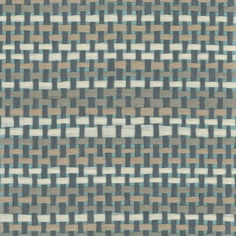 Sample - Paper Weave Grasscloth Wallpaper - Blue Brown