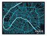 City Map Many Cities - Custom Sized Wallpaper Mural (per m2) - Paris Night