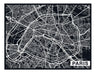 City Map Many Cities - Custom Sized Wallpaper Mural (per m2) - Paris Ebony