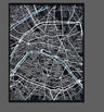 Paris City Art Map - Monuments - Custom Sized Wallpaper Mural (per m2)