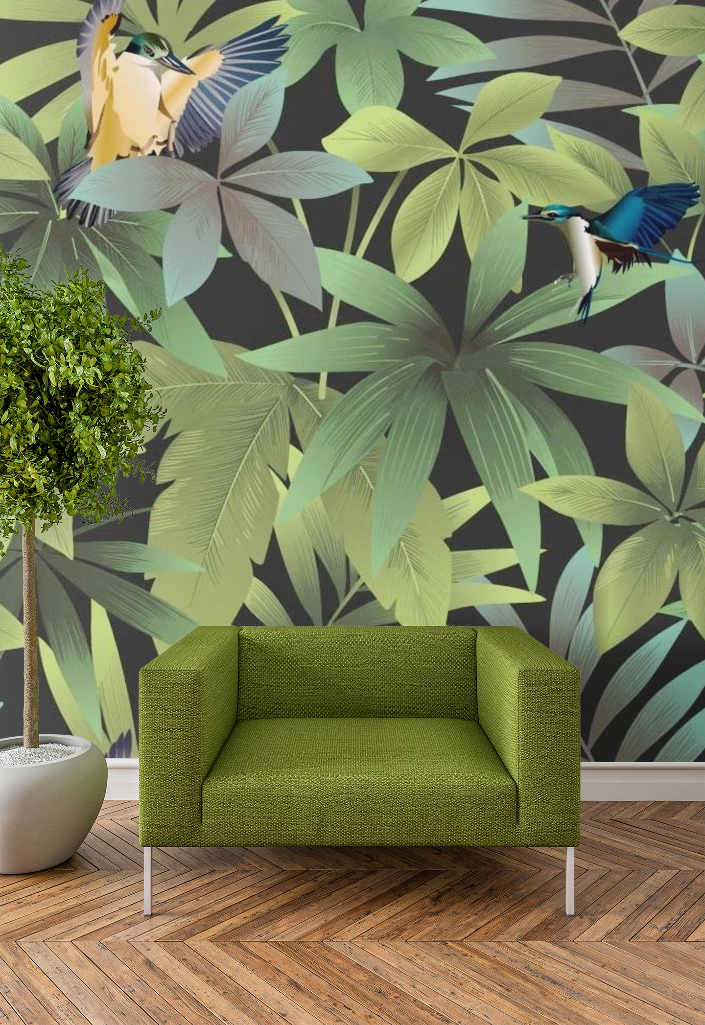 Kingfisher - NZ Custom Sized Wallpaper Mural (per m2)