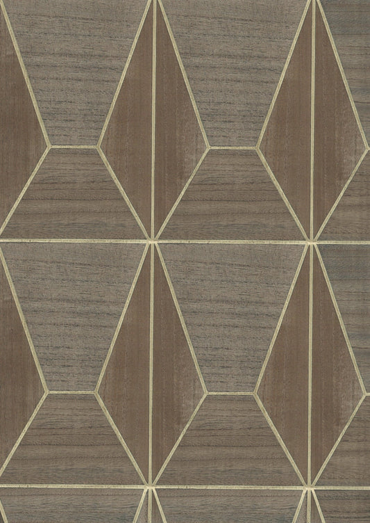 Real Wood Veneer Wallpaper - Pepper/Gold