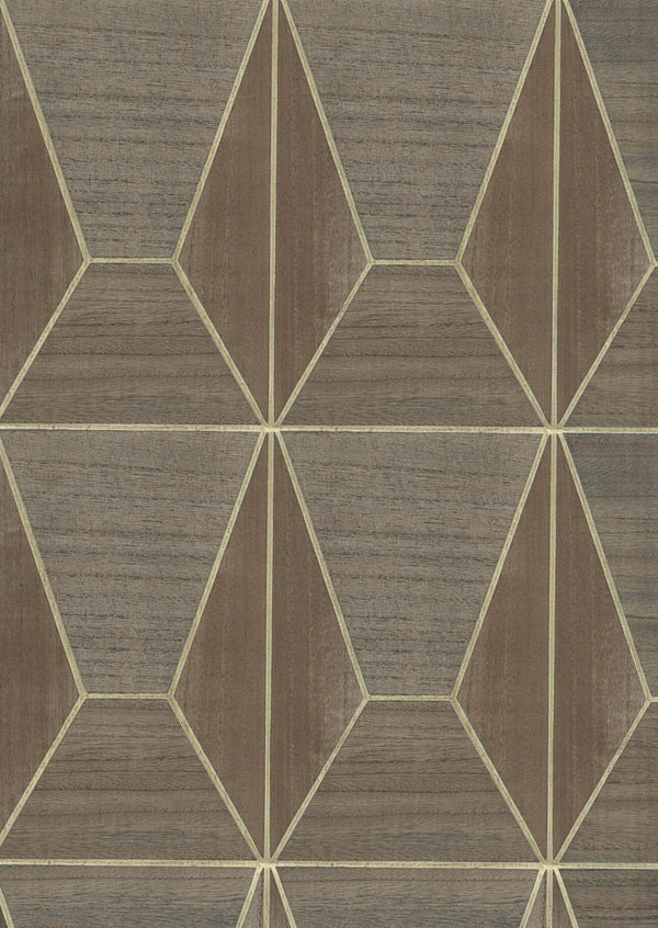 Sample - Real Wood Veneer Wallpaper - Pepper/Gold