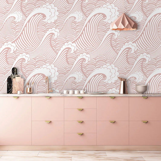 Kanagawa Wave Wallpaper - Pink