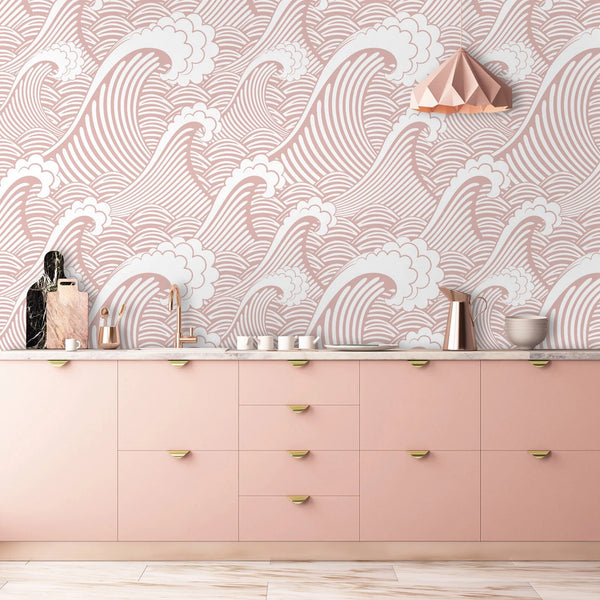 Sample - Kanagawa Wave Wallpaper - Pink