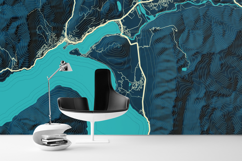 Queenstown Art Map Mural - 5 Colours