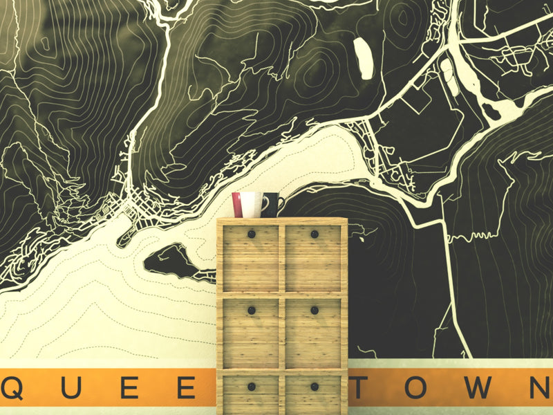 Queenstown Art Map Mural - 5 Colours
