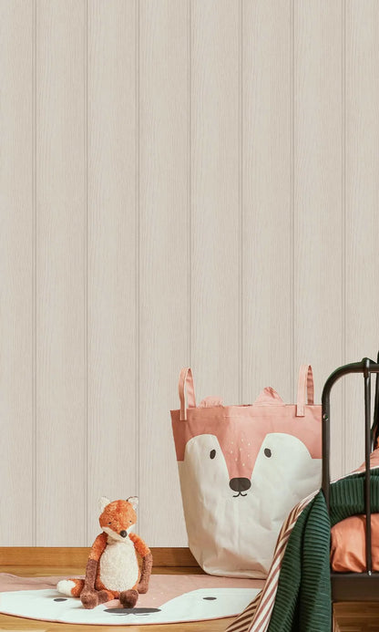 Tongue & Groove Wallpaper – Beige