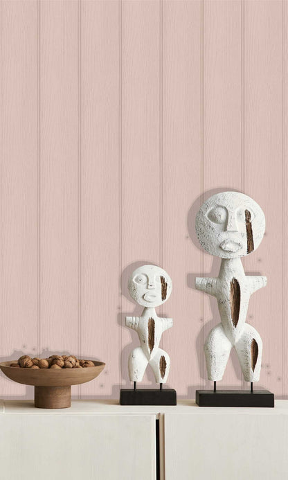 Tongue & Groove Wallpaper - Pink