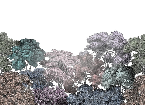Sample - Bellewood Clouds - Rainbow - Custom Sized Wallpaper Mural (per m2)
