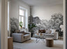 Bellewood Clouds - Black - Custom Sized Wallpaper Mural (per m2)