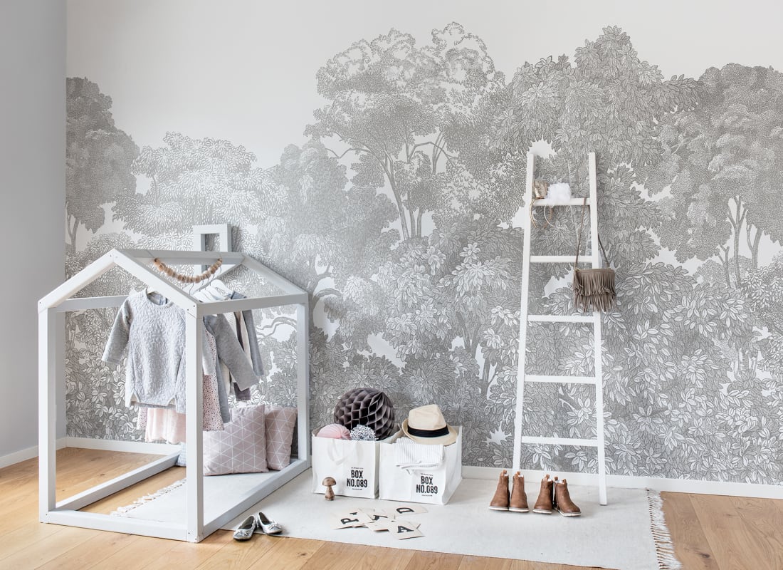 Bellewood Clouds - Grey - Custom Sized Wallpaper Mural (per m2)
