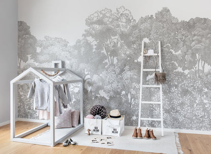 Bellewood Clouds - Grey - Custom Sized Wallpaper Mural (per m2)