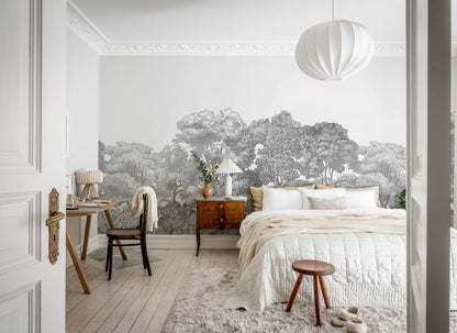 Bellewood Clouds - Grey - Custom Sized Wallpaper Mural (per m2)