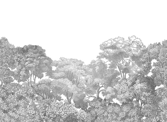 Bellewood Clouds - Grey - Custom Sized Wallpaper Mural (per m2)