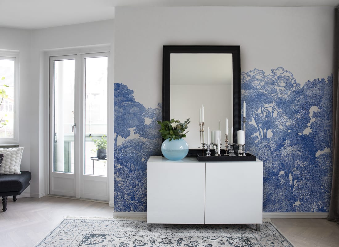 Bellewood Clouds - Blue - Custom Sized Wallpaper Mural (per m2)