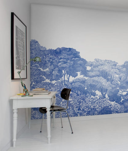Bellewood Clouds - Blue - Custom Sized Wallpaper Mural (per m2)