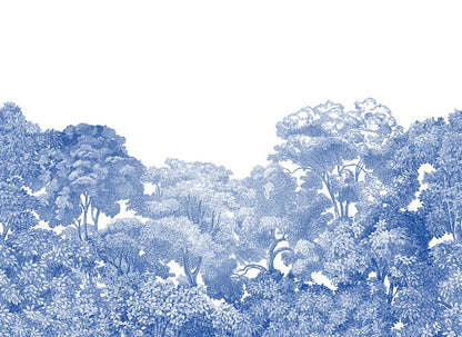 Bellewood Clouds - Blue - Custom Sized Wallpaper Mural (per m2)