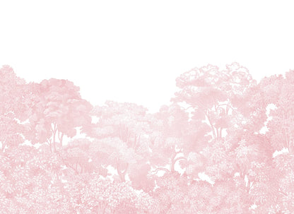 Bellewood Clouds - Pink - Custom Sized Wallpaper Mural (per m2)
