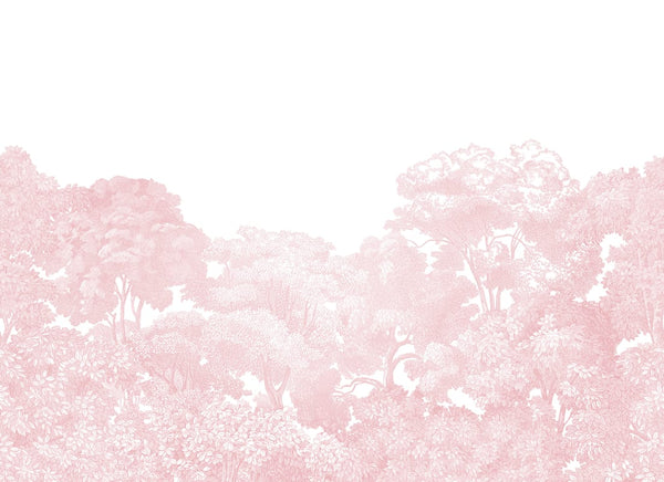 Sample - Bellewood Clouds - Pink - Custom Sized Wallpaper Mural (per m2)