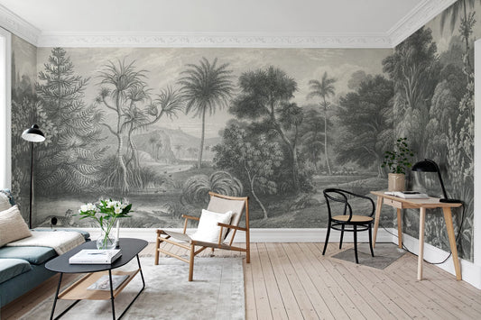 Jungle Land - Vintage - Custom Sized Wallpaper Mural (per m2)