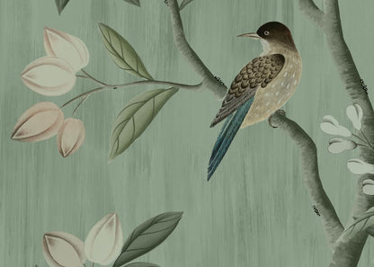 Chinoiserie Chic - Jade - Custom Sized Wallpaper Mural (per m2)