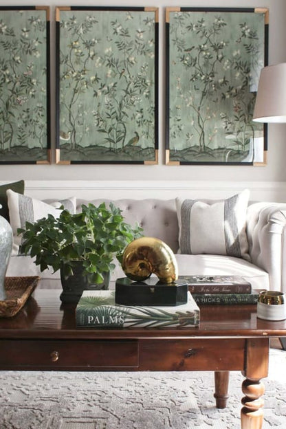 Chinoiserie Chic - Jade - Custom Sized Wallpaper Mural (per m2)