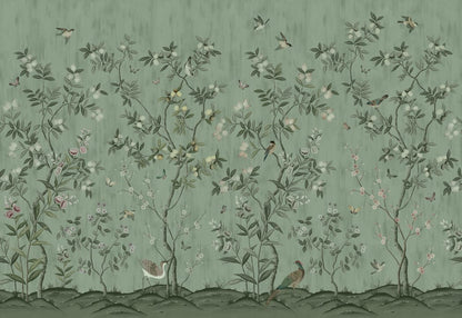 Chinoiserie Chic - Jade - Custom Sized Wallpaper Mural (per m2)