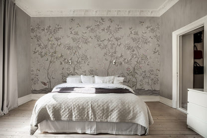 Chinoiserie Chic - Powder Beige - Custom Sized Wallpaper Mural (per m2)
