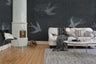 Concrete Swallows - Night - Custom Sized Mural Wallpaper (per m2)