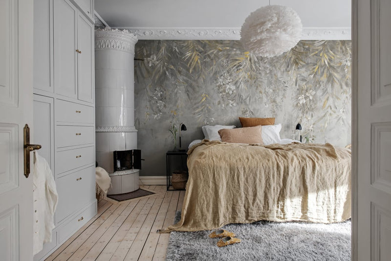 Honolulu - Gold Brown - Custom Sized Wallpaper Mural (per m2)