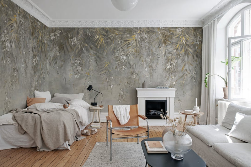 Honolulu - Gold Brown - Custom Sized Wallpaper Mural (per m2)