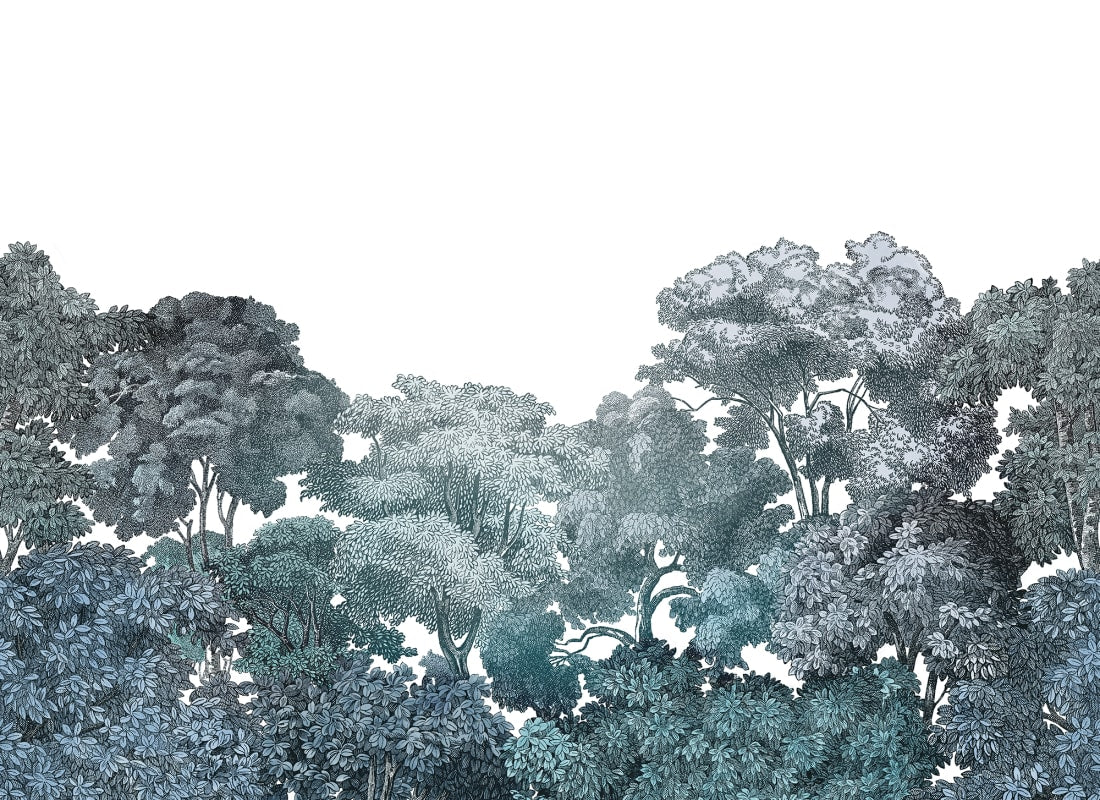Bellewood Clouds - Teal - Custom Sized Wallpaper Mural (per m2)