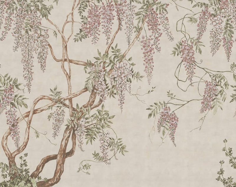 Wisteria Tree - Sand - Custom Sized Wallpaper Mural (per m2)